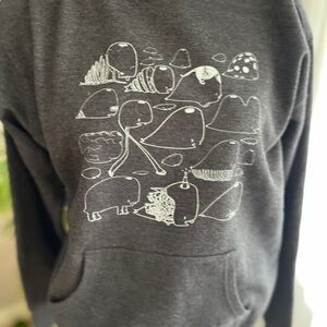 Upper Playground gray Hoodie with Whale Print